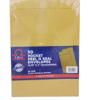 Libra A4 Brown Envelopes 12.75×9